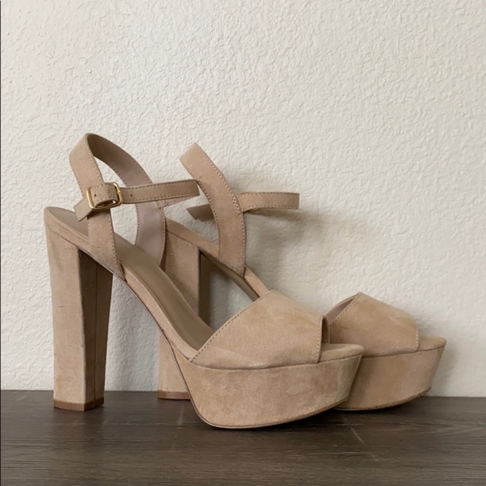 Aldo Tan suede platforms Light Tan Ultra High